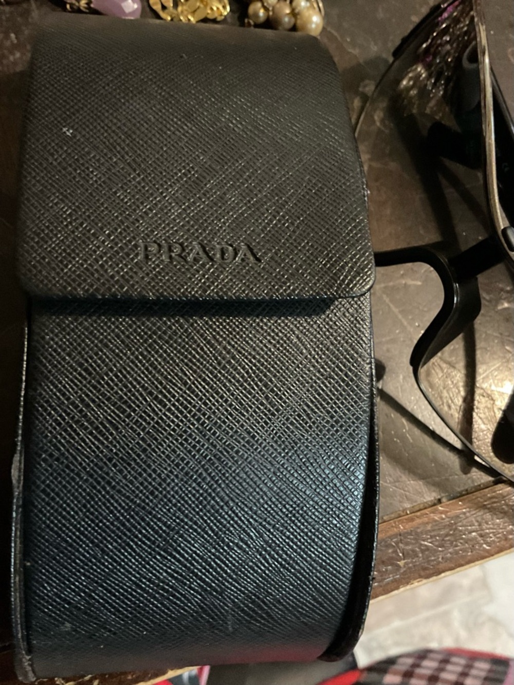 Prada Men's Black Frames with Red Temple Accents - Picture 4 of 4